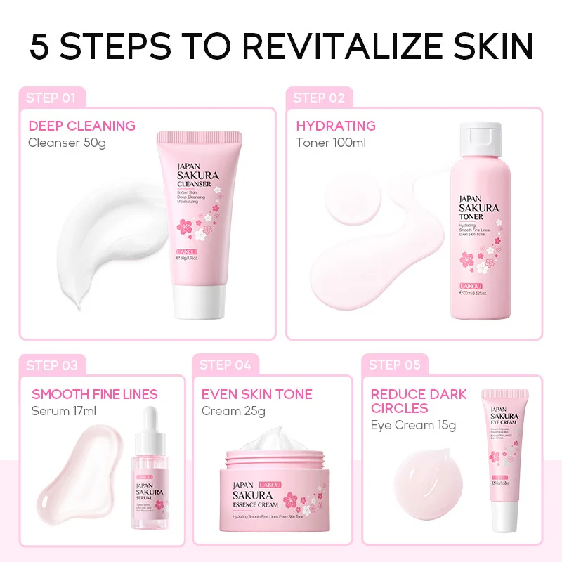 LAIKOU Sakura Kit Skin Care Se - Korean Skincare Routine review and price