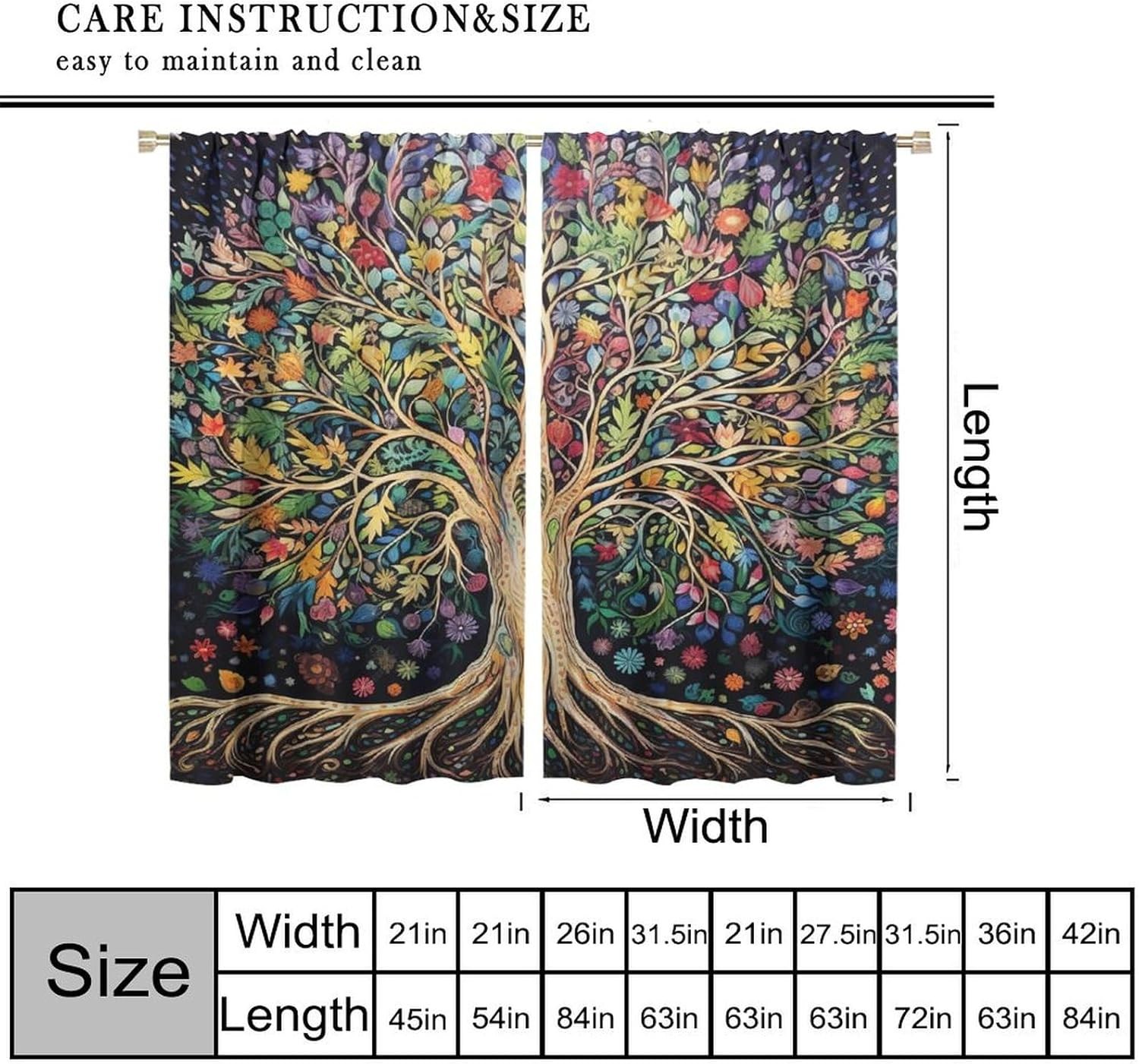 Tree of Life Curtains, Fantasy - Korean Arts And Lifestyle review and price
