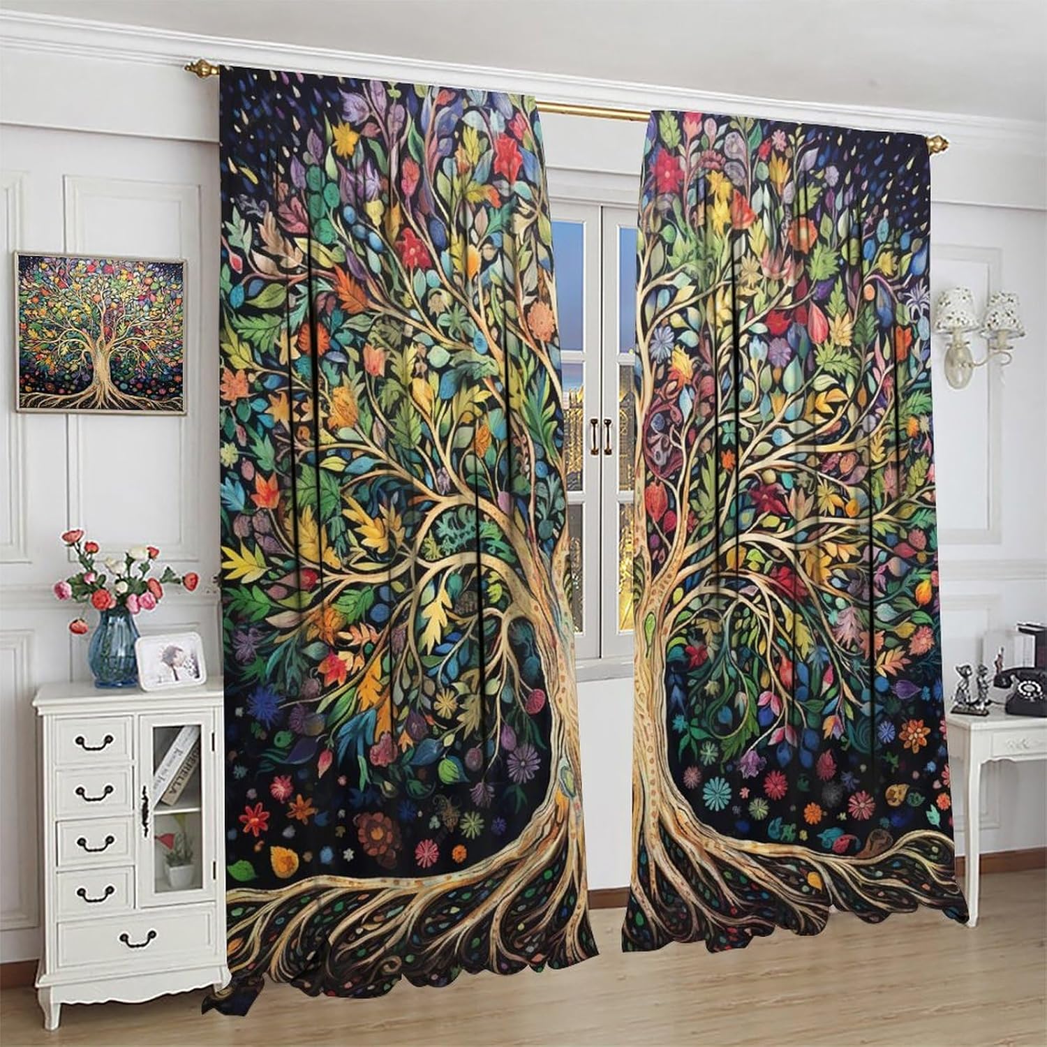 Tree of Life Curtains, Fantasy - Korean Arts And Lifestyle review and price