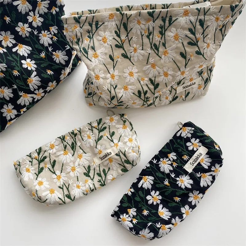 Cosmetic Bag Women Floral Make - Korean Skincare Routine review and price