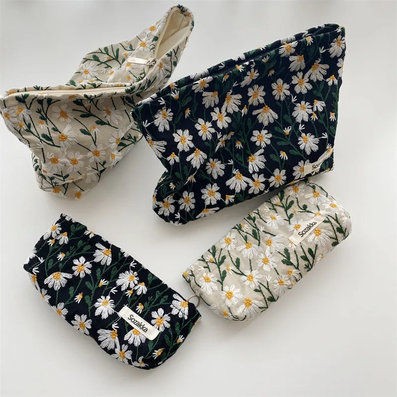 Cosmetic Bag Women Floral Make - Korean Skincare Routine review and price