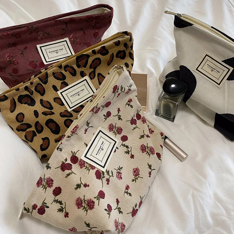 Cosmetic Bag Women Floral Make - Korean Skincare Routine review and price