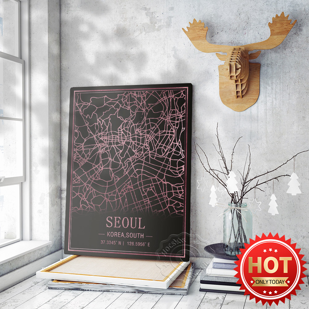 Seoul Korea South Map Art Post - South Korea Lifestyle review and price